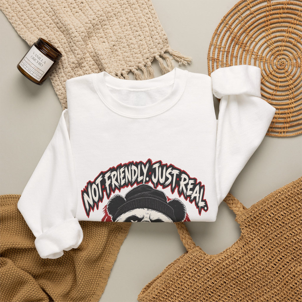 Not Friendly. Just Real. — Grim Sweatshirt